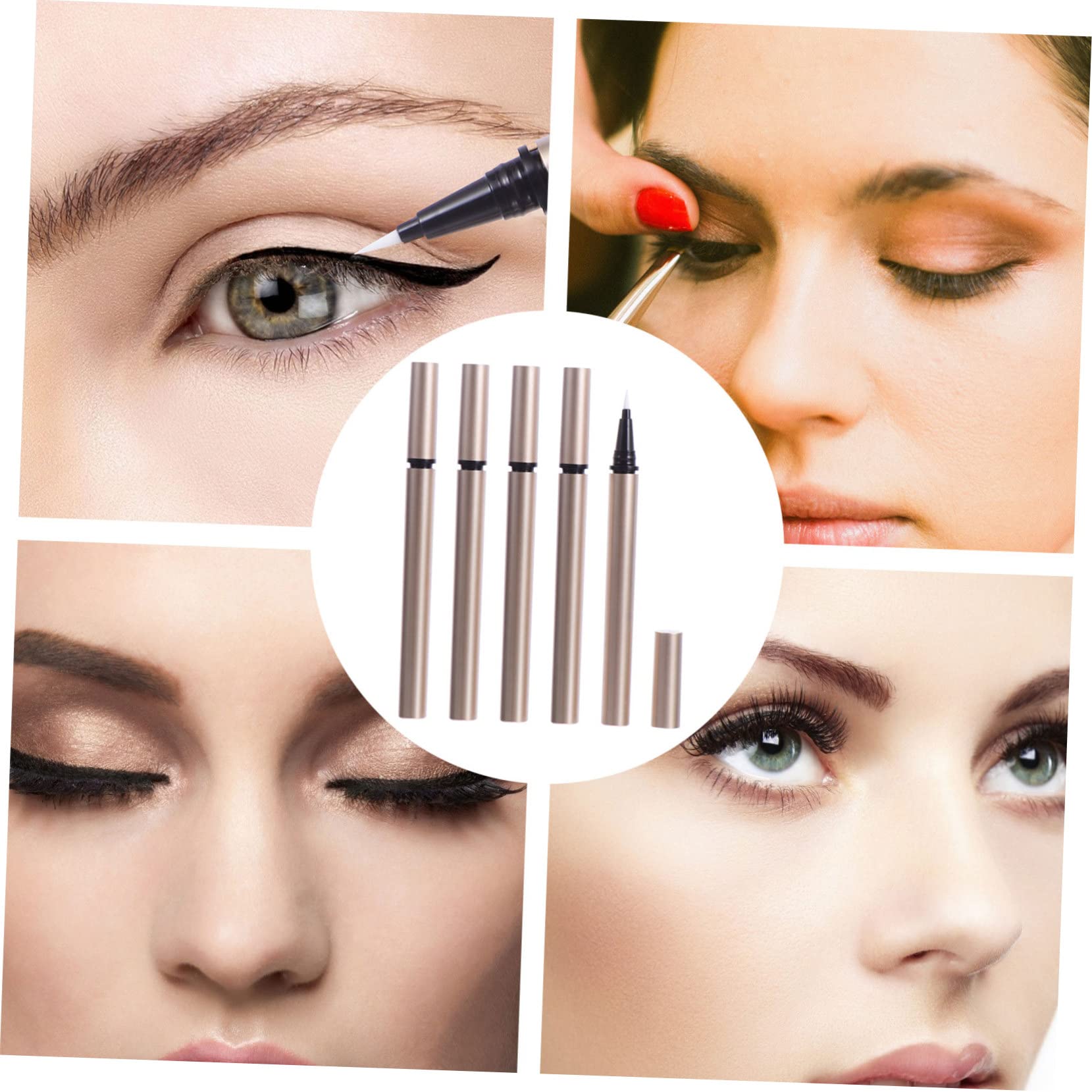 FOMIYES Penna Trucco Ricaricabile 25 Pz Eyeliner Vuoto Per Eyeliner Riutilizzabile Forniture Per Il Trucco Di Per Vuoto Ciglio Liquido Dritto Pennello Fine Plastica