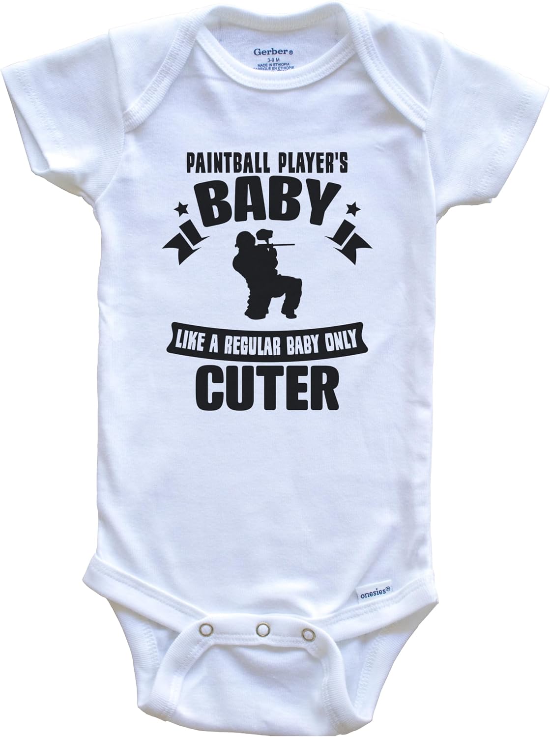 Paintball Player Funny Cute Baby Bodysuit Bundle (3 Piece Set)