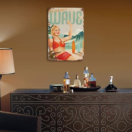 Miniatura 6 de Póster vintage de surf All It Took Was A Wave, impresión artística retro de oleoducto hawaiano, póster retro de surf de California, póster de surf