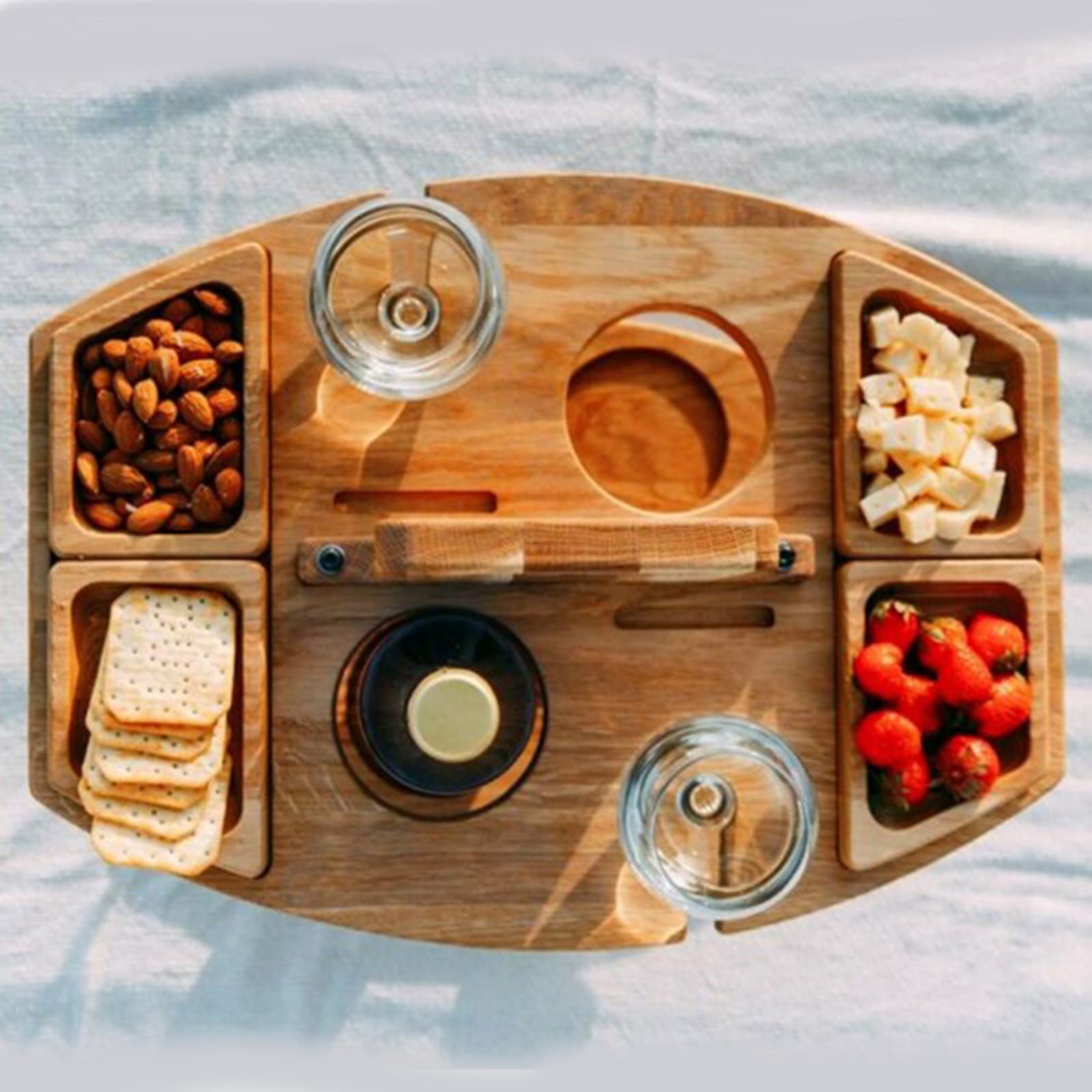 Amazon | ピクニックテーブル取り外し可能なワインピクニックテーブル