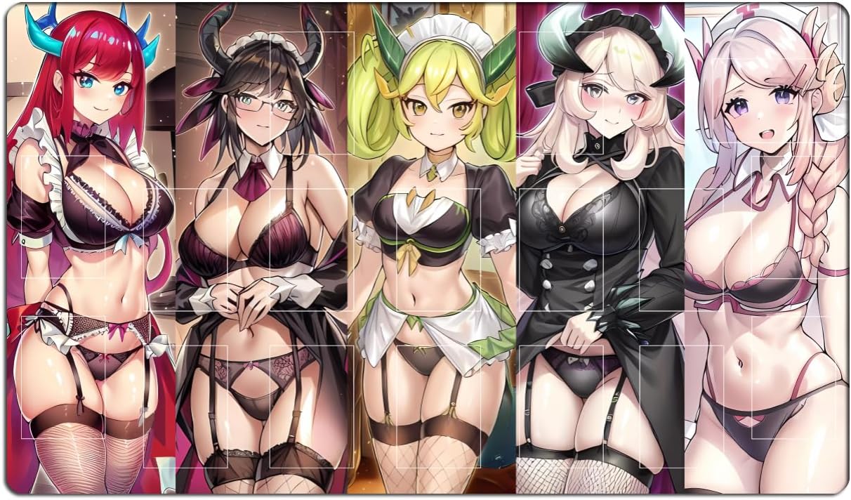 New ZCYWXW Playmats Dragonmaid Girl TCG CCG Trading Card Game Mat with Zones & One Bag(ZC055-C)