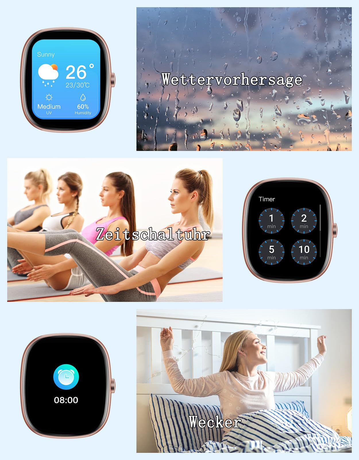 Smartwatch Damen mit Telefonfunktion,1.85" Smart Watch mit 24/7 SpO2/Herzfrequenz/Schlafmonitor/ Schrittzähler 100+Sportmodi,IP68 Wasserdicht Fitnessuhr Whatsapp Benachrichtigen für Android iOS Handy