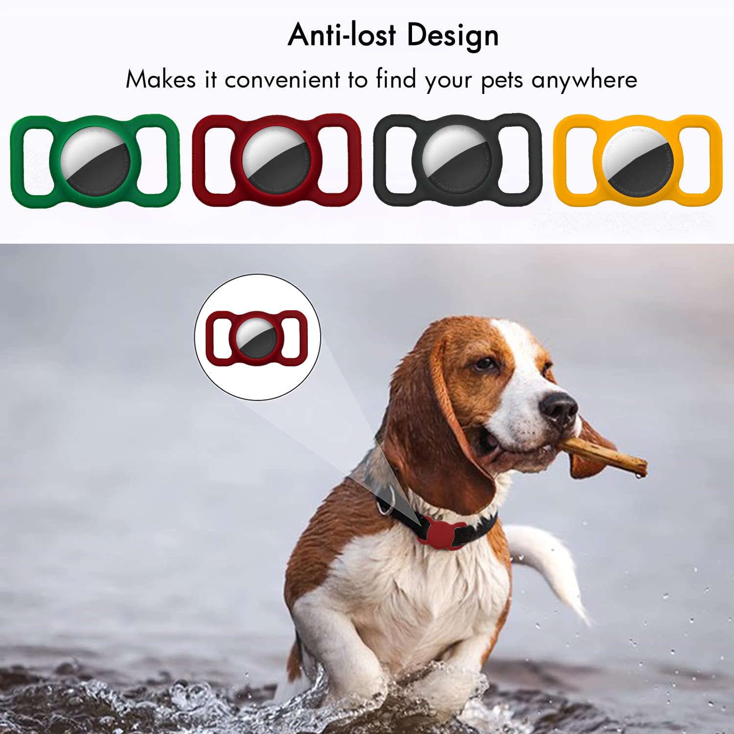 Pet Custodia Protettiva in Silicone per Apple Airtag GPS Finder, Porta Airtag per Apple, per cani e gatti, accessori per animali domestici