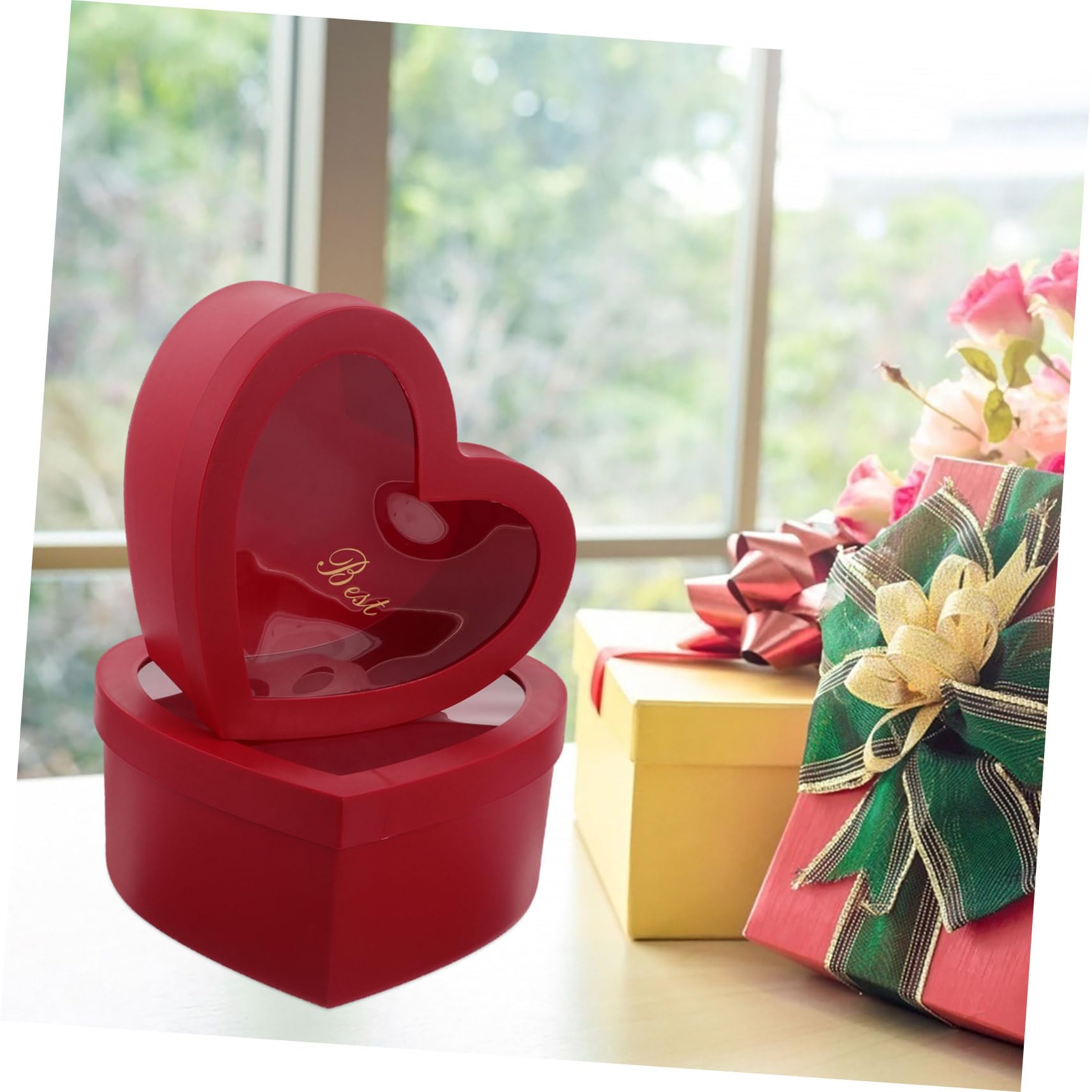 BESTYASH 2stücke Herzförmige Geschenkboxen Rot Präsentboxen Für Blumen Parfüm Und Make-up Für Valentinstag Muttertag Und Hochzeiten Mit Kreativen Kombinationsmöglichkeiten