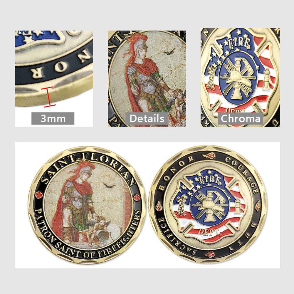 St. Florian Firefighter Prayer Coin - Protect Your Loved Ones -6