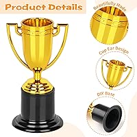 Vista 3 de WINKIO Mini trofeos, premio trofeo de oro, trofeos de plástico para niños, copas de trofeo de 4 pulgadas, trofeos de premio para recuerdos