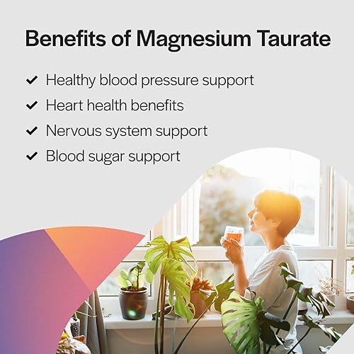 Miniatura 5 de Pure Formulas Taurato de magnesio 400 mg  120 tabletas  Suplemento de magnesio sin OMG para salud cardiovascular, función muscular y relajación