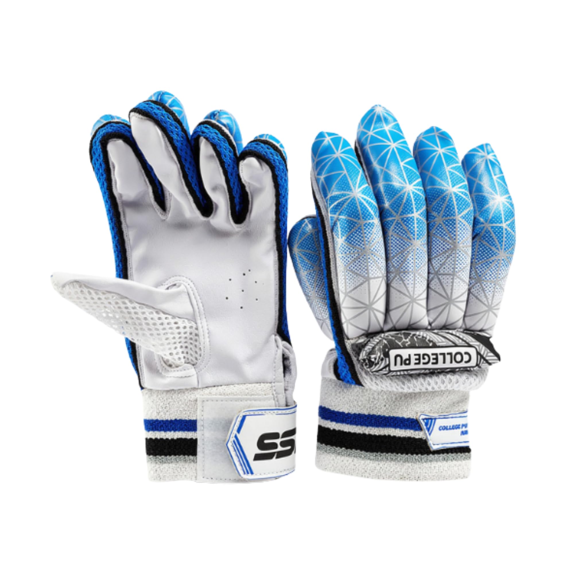 SSI College Youth Batting Gloves - Blue | Cricket Batting Gloves with Palm Grip, Comfortable Fit for Practice & Matches Lightweight Design, Finger Protection-image-21