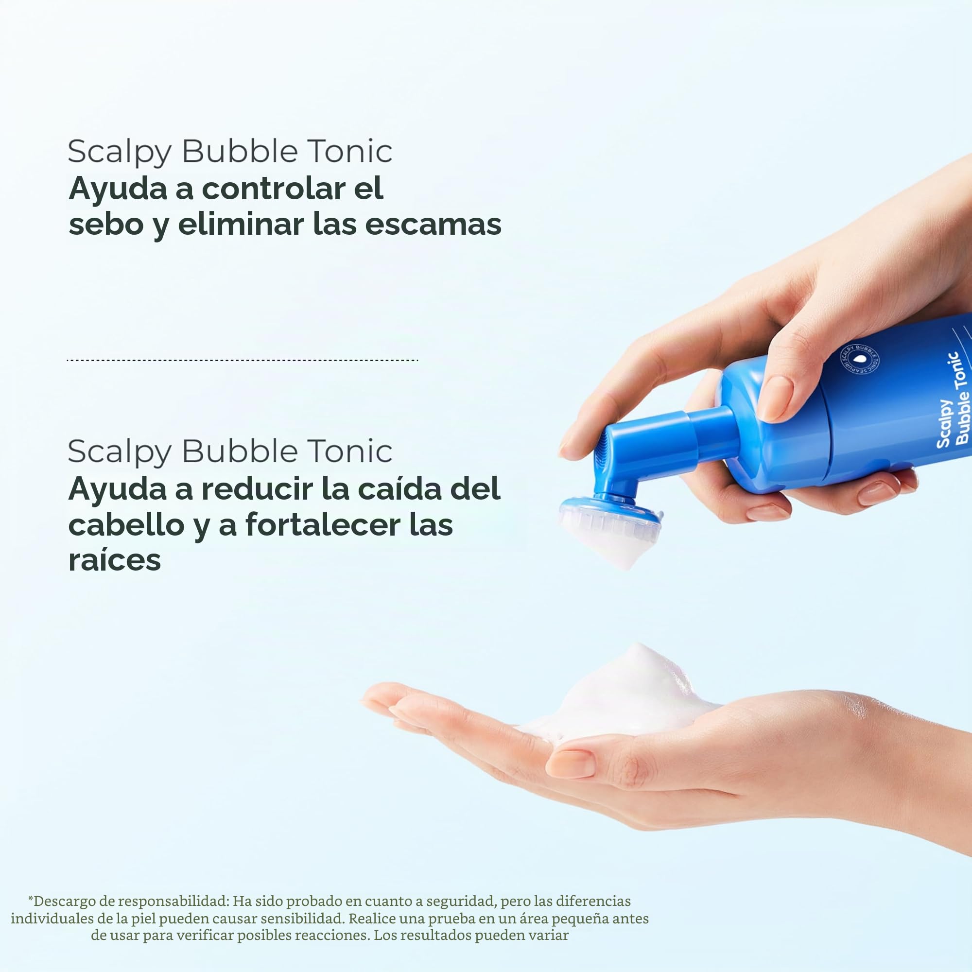 Seapuri Tónico anticaspa Scalpy Bubble Tonic | para hombres y mujeres | Itchy Scalp with salicylic acid, mentol, dexpantenol | Non-Greasy, Lightweight for Hair loss & Thinning