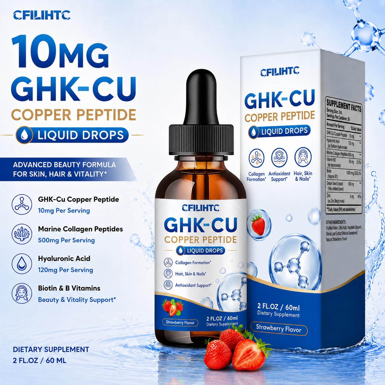 GHK-Cu Copper Peptide Supplement Liquid for Skin, Hair & Vitality Support — Amazon image 4