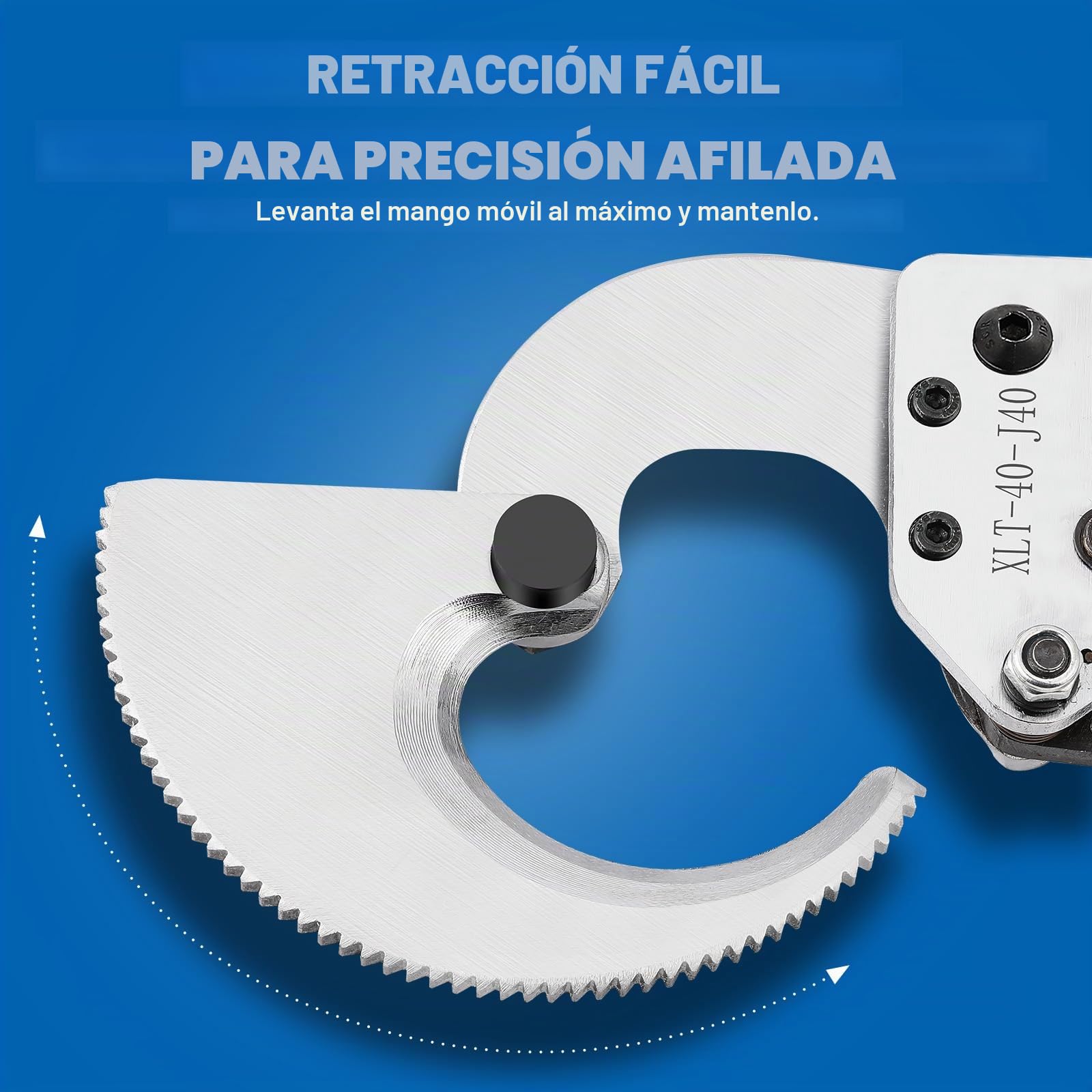 NEWTRY - Cortador de cable resistente de trinquete (corte de hasta 300 mm², 1000 pares de cables de comunicación duraderos, eficientes, fáciles de usar