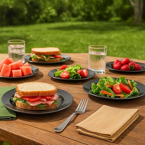 Miniatura 8 de Reston Lloyd Juego de platos de ensalada de melamina de 6 piezas, gris