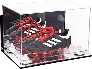 Better Displ Better Display Cases Acrylic Kids Shoes Display Case -Medium Rectangle Box with Mirror Case , White Risers , Wall Mount and Mirror Base 12