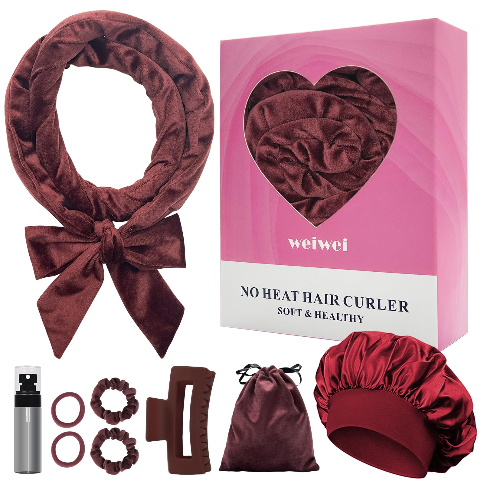 weiwei Lockenwickler Über Nacht, Samt Heatless Overnight Curls Band Locken ohne Hitze, 70