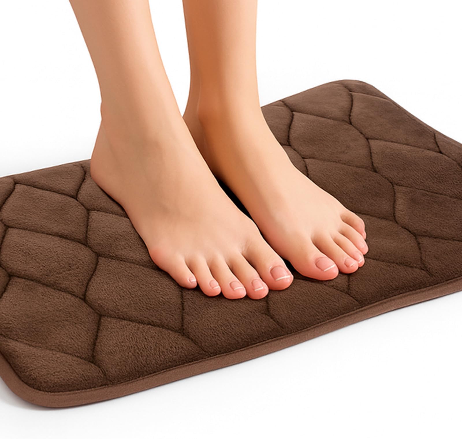 Vive Memory Foam Bath Mat - Non Slip Backing Water Absorbent for Tub and Shower - Machine Washable Area Rug - Soft Luxury Spa Cushioned Floor - Non Skid Runner - for Women and Kids