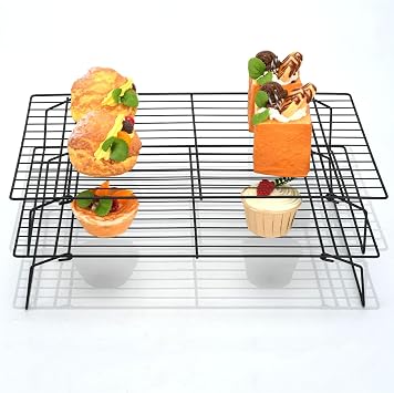 3 PCS Baking Cooling Rack, Stainless Steel, Stackable 15.7 x 9.8 inch Cooking Cooling Racks for Roasting Grilling