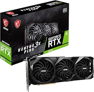 MSI Gaming GeForce RTX 3070 Ventus 3X Plus 8G OC LHR High-Performance 8GB GDDR6 Graphics Card for PC Gaming, NVIDIA GPU Video Card, Triple Torx Fan HDMI/DP Computer Graphics Cards for Gamers (Renewed)