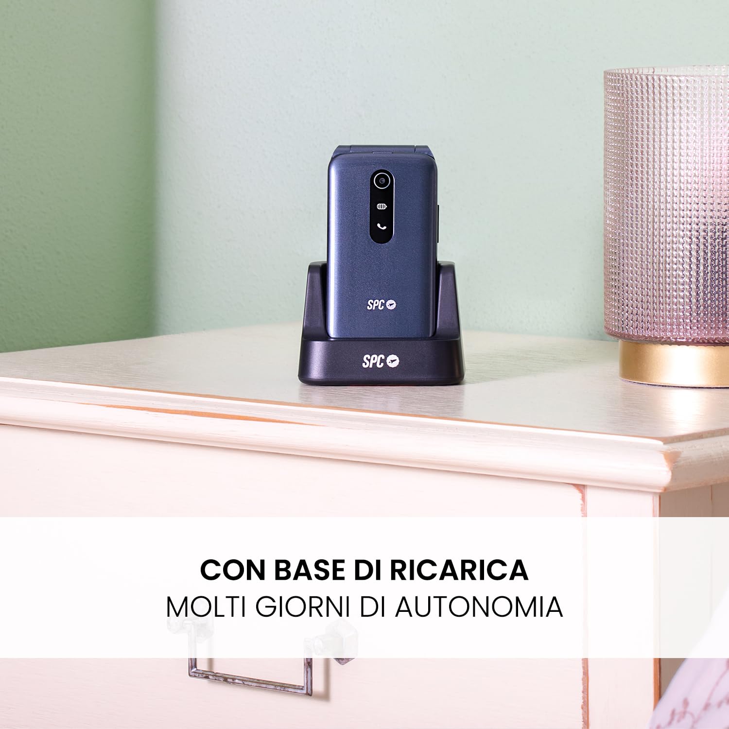 SPC STELLA 3 - Cellulare senior, 4G, tasti grandi, Nero | Base ricarica, SOS, configurazione a distanza, 3 tasti di memoria diretta, compatibile con apparecchi acustici, display 2,8"