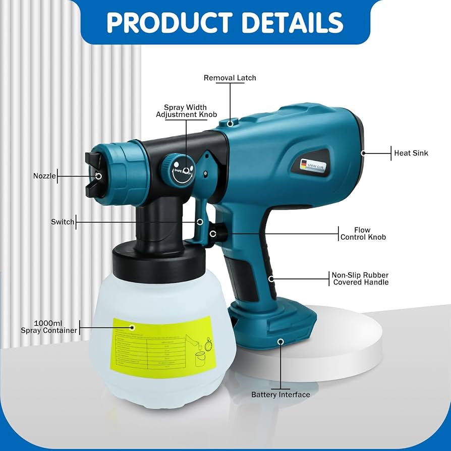 Cordless Paint Sprayer for Makita 18V LXT Li-ion Battery