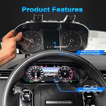 for Land Rover Range Rover Executive L405 2013-2016/Sport L494 2014-2016 LCD Dashboard Player Digital Instrument Cluster Panel Multifunction Speedometer Head unit 12.3 Inch HD 1080P Screen