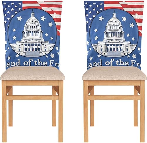 Miniatura 2 de 4th of July Independence Day White House Land of Free Decorative Chair Cover for Office Chair for Classroom Stools Soft Chair Slip Cover covertores