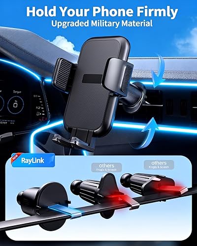 Miniatura 6 de RayLink Soporte para teléfono móvil para el salpicadero para el parabrisas del automóvil, para el salpicadero, ventilación de aire, soporte para