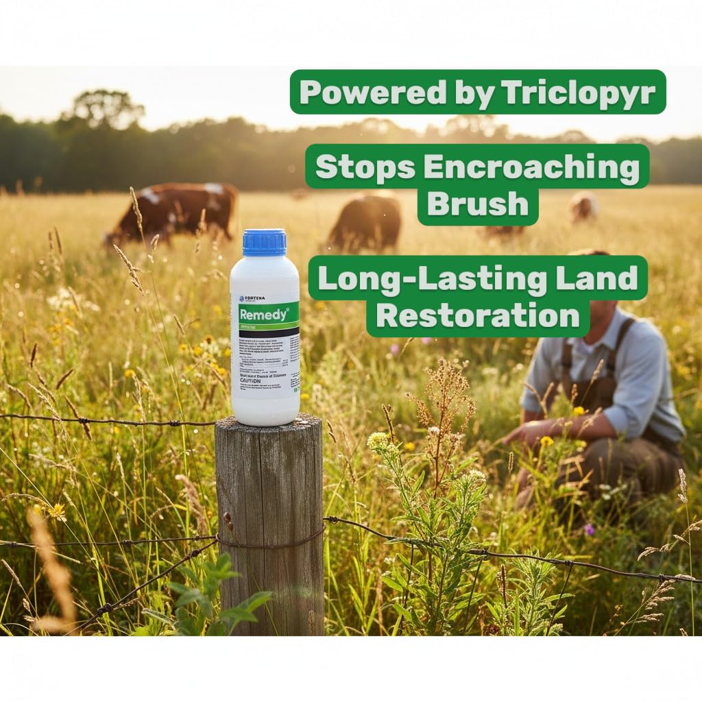 Remedy Herbicide Concentrate - 1 Quart - Triclopyr Brush & Broadleaf Weed Control for Pastures, Fencerows & Rangelands - Long-Lasting Land Restoration