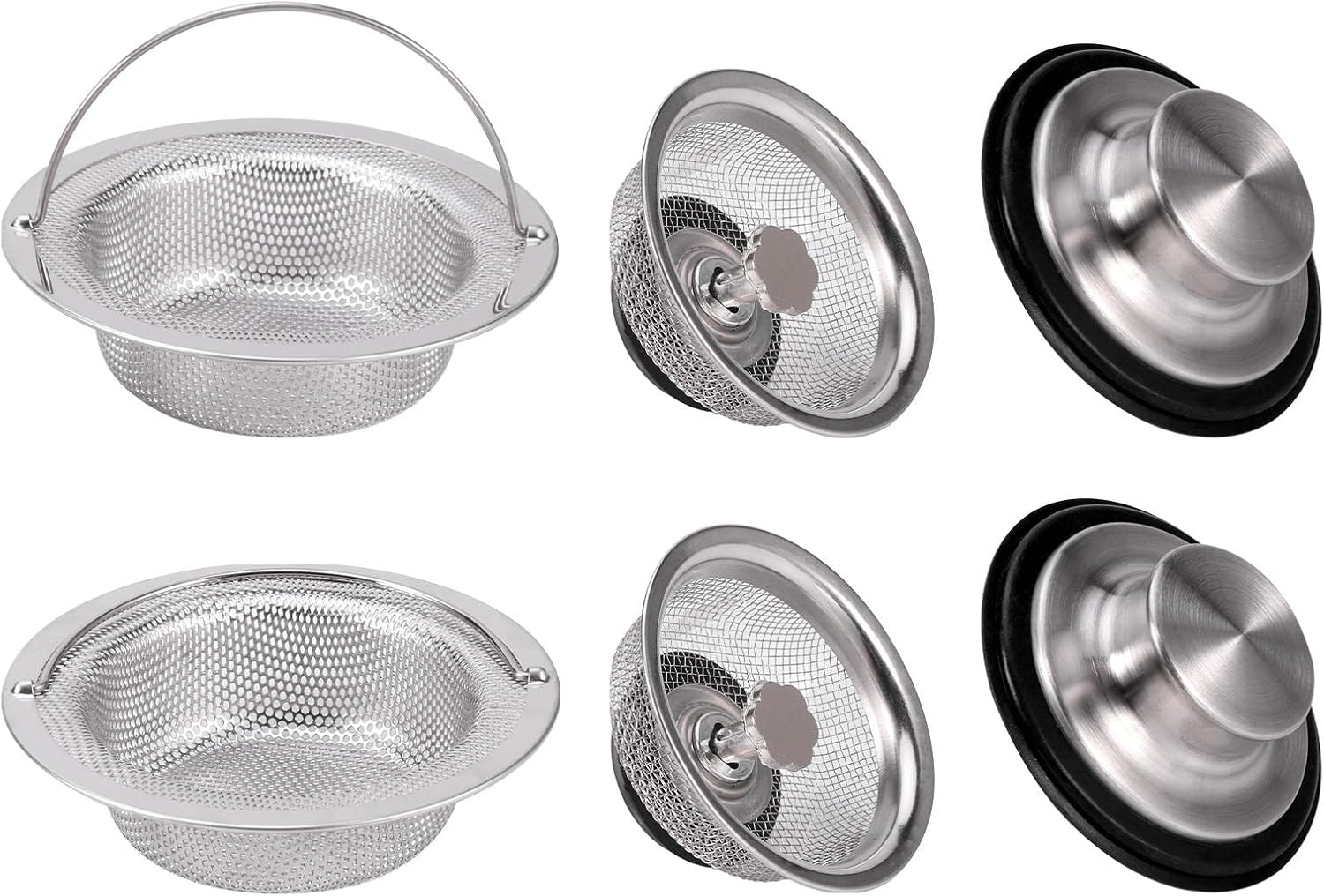 QOONESTL Kitchen Sink Strainer, 6pcs/Set Stainless Steel
