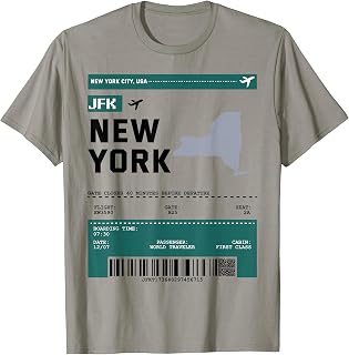 Boarding pass flight ticket JFK New York City airport passenger T-Shirt