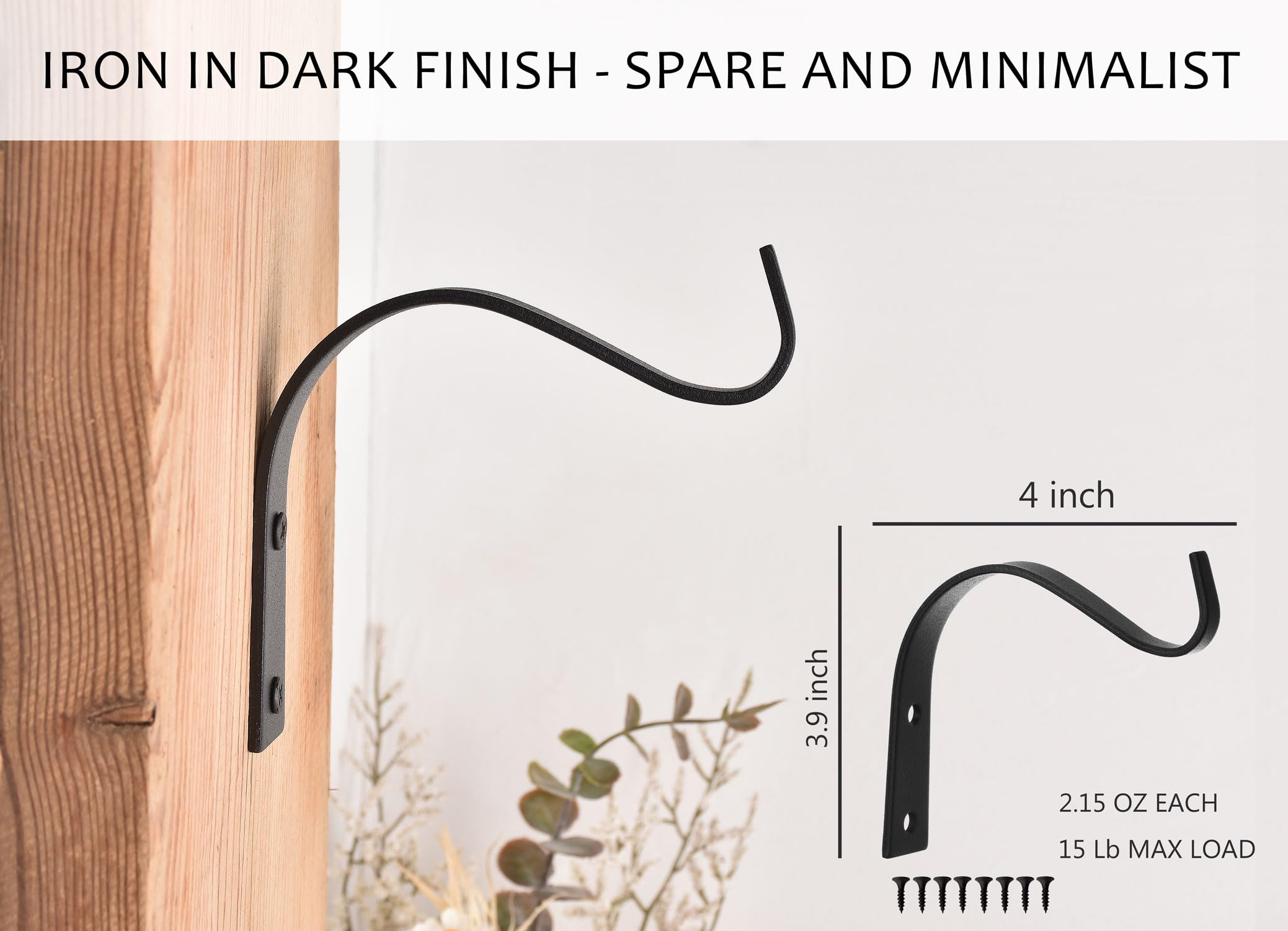 Plant Hangers Outdoor ONUNAF Wooden Wall Hooks, Plant Hangers