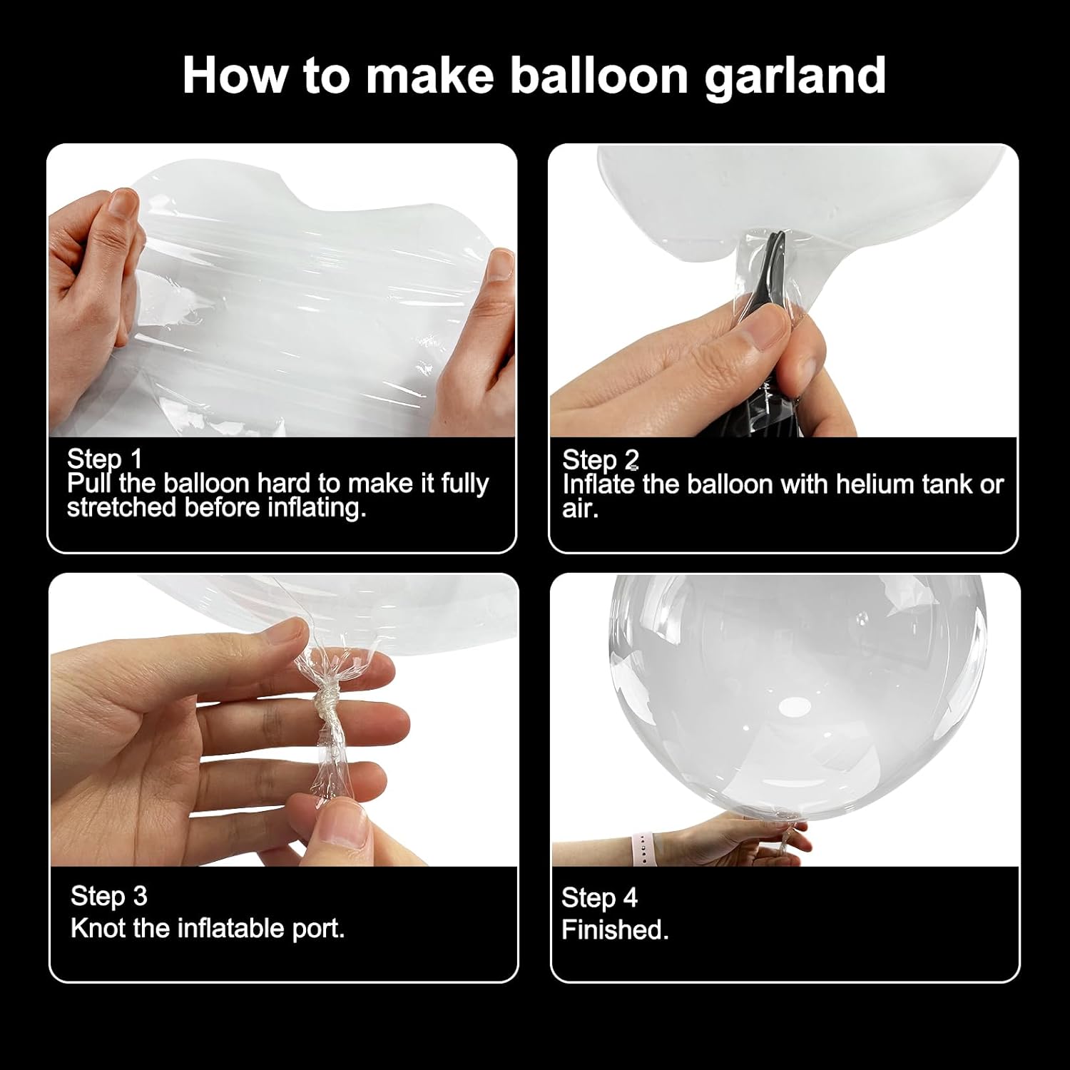 55pcs Bobo Balloons, 6 Sizes Transparent Bubble Balloon, Clear Bobo Balloons Different Sizes for Baby Shower Wedding Birthday Christmas Indoor Outdoor Party Decoration (8/11/18/20/24/36")