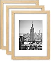 Vista 17 de Juego de collage de marcos de fotos de granja de 5 x 7, cepillo de alambre rústico negro texturizado, borde de madera texturizada, vidrio plexiglí