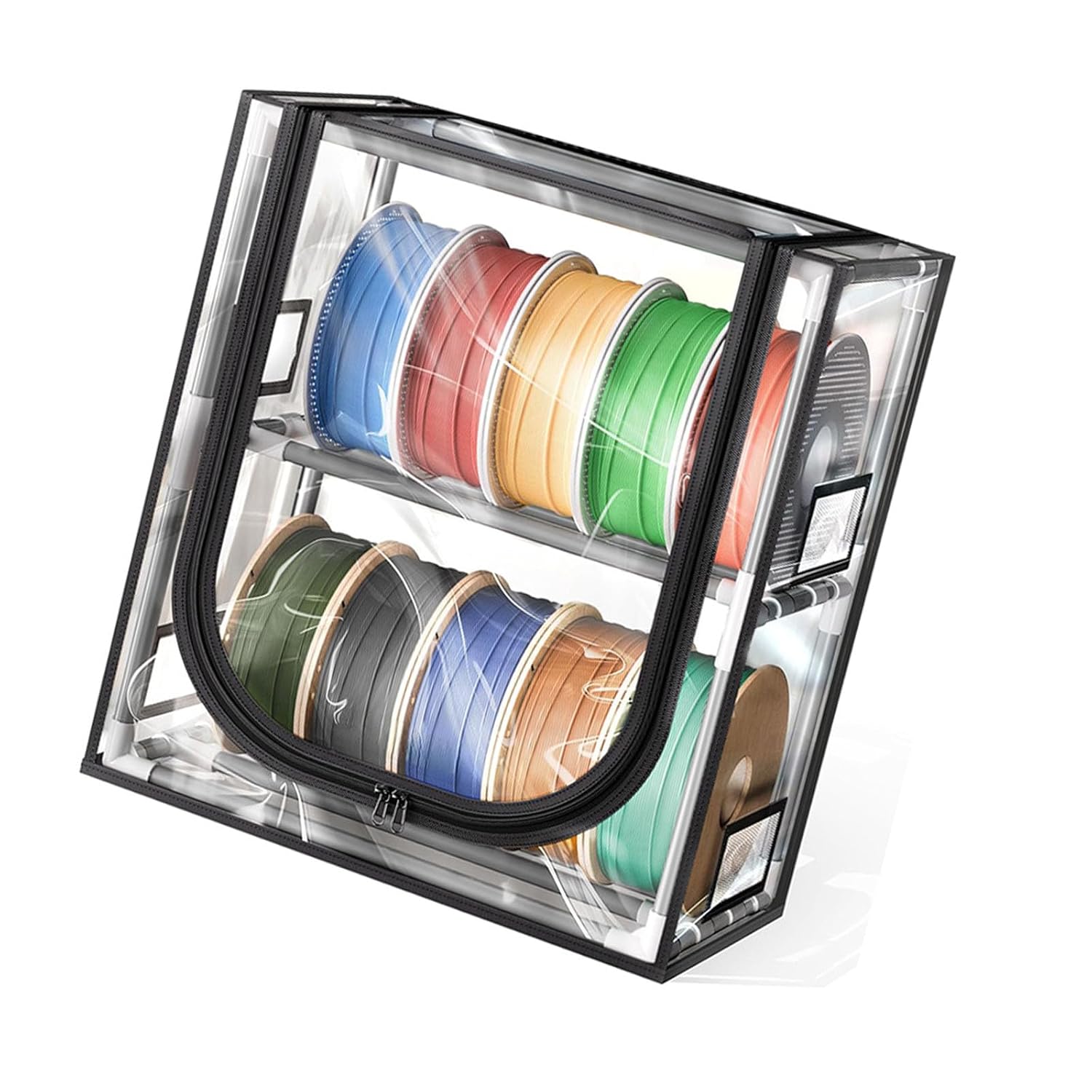 Sturdy Metal Frame Filament Storage Case for 3D Printers Holds Up to 12 Rolls Filament Container
