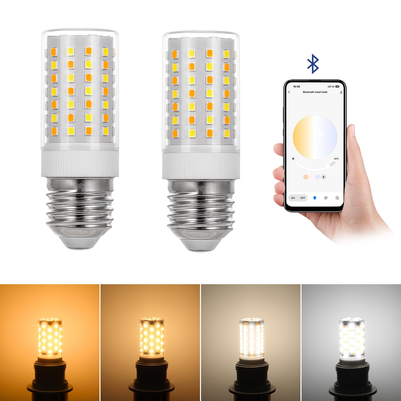 I-SHUNFA E27 RGB LED intelligente Bluetooth Lampen 7W 750LM,