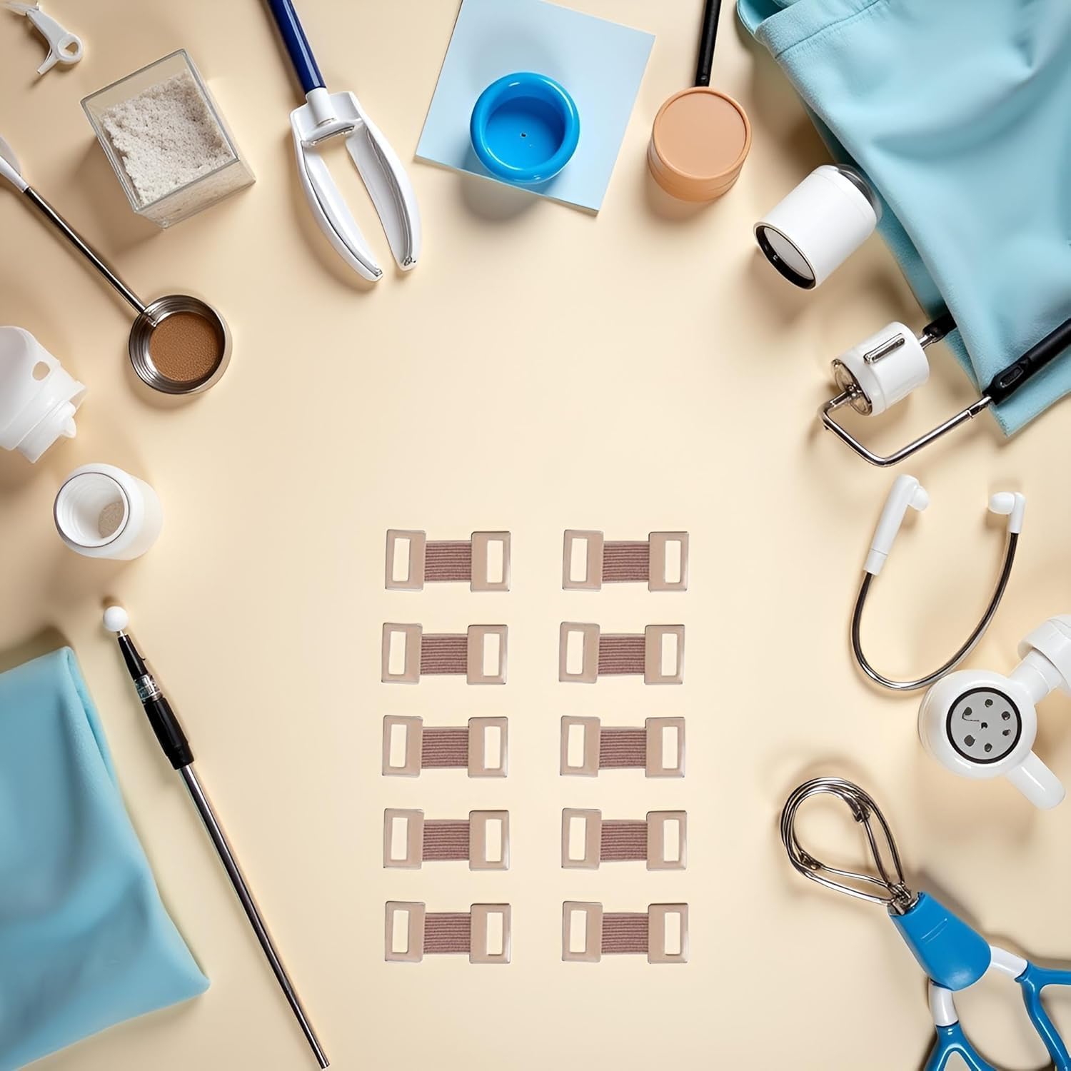 10Pcs Brown Elastic Bandage Clips Adhesive Bandages Bandage Wrap Clips Stretch Metal Clips, Replaceable Wrap Clips for Various Types Bandages and Bandaging Supplies