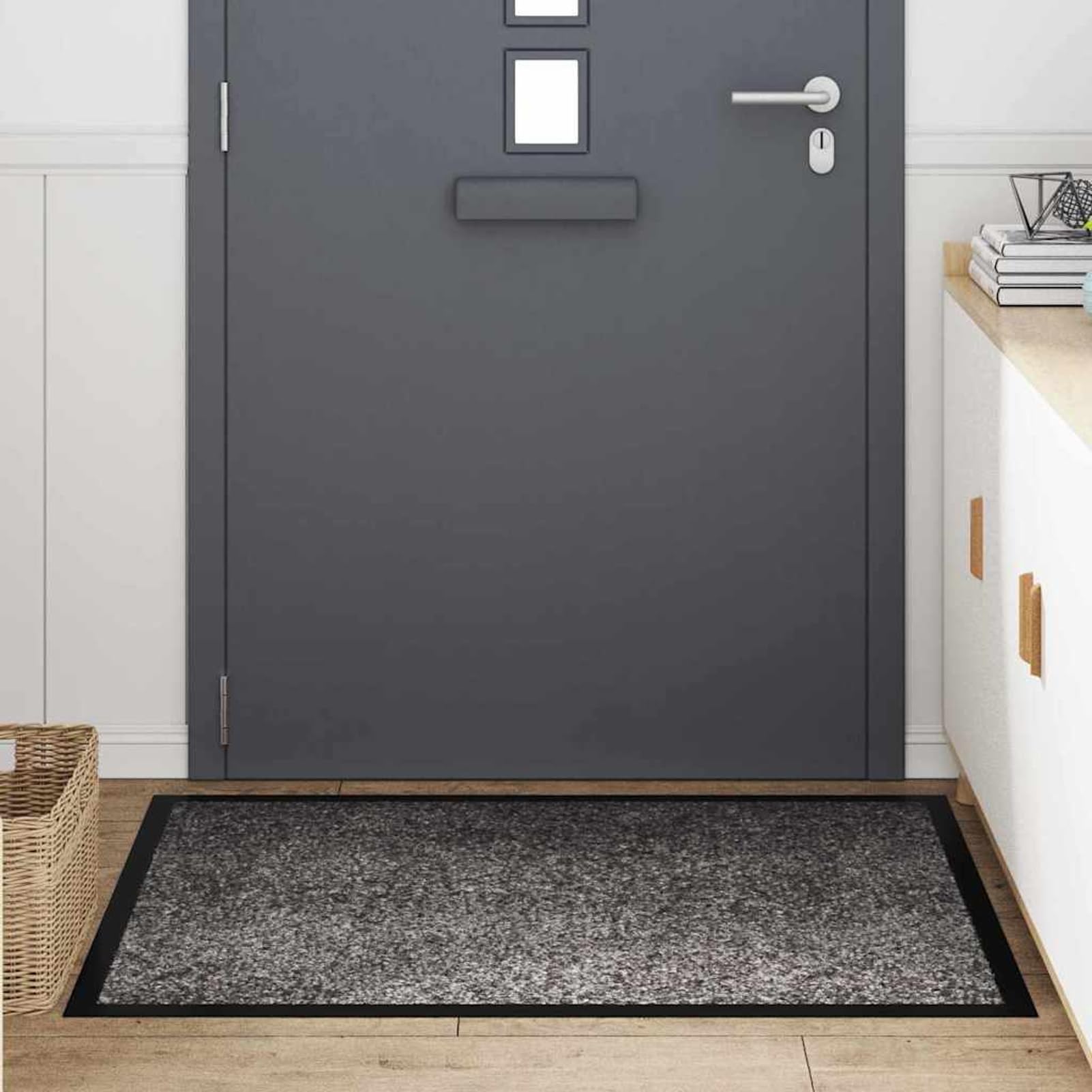 Tidyard Felpudo de Tela de Peluche Absorbente, Antideslizante y Lavable a Máquina - 80x120 cm, Color Gris Claro Modelo YFXQY-42013445ES