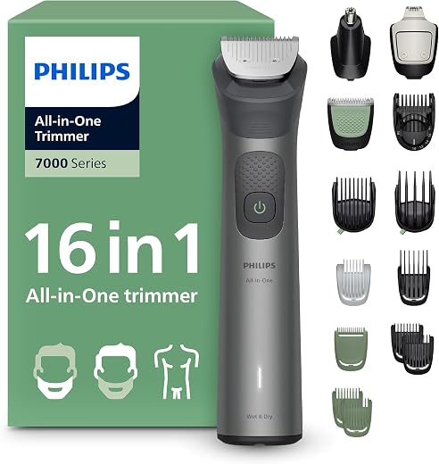 🚫 [CADUCADO] 🔥 Philips 16-in-1 All-in-One Trimmer Series 7000 – Men’s Hair Clipper and Shaver for Face, Head and Body, Self-Sharpening Steel Blades, 21 Lengths, Refillable, MG7931/15