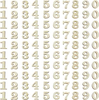 Shapenty 15mm/0.6inch Mini Unfinished Blank Wooden 0-9 Numbers for Crafts Clocks Making Scrapbooking Paint Christmas Graduation Embellishment Party Favor Decoration (100)