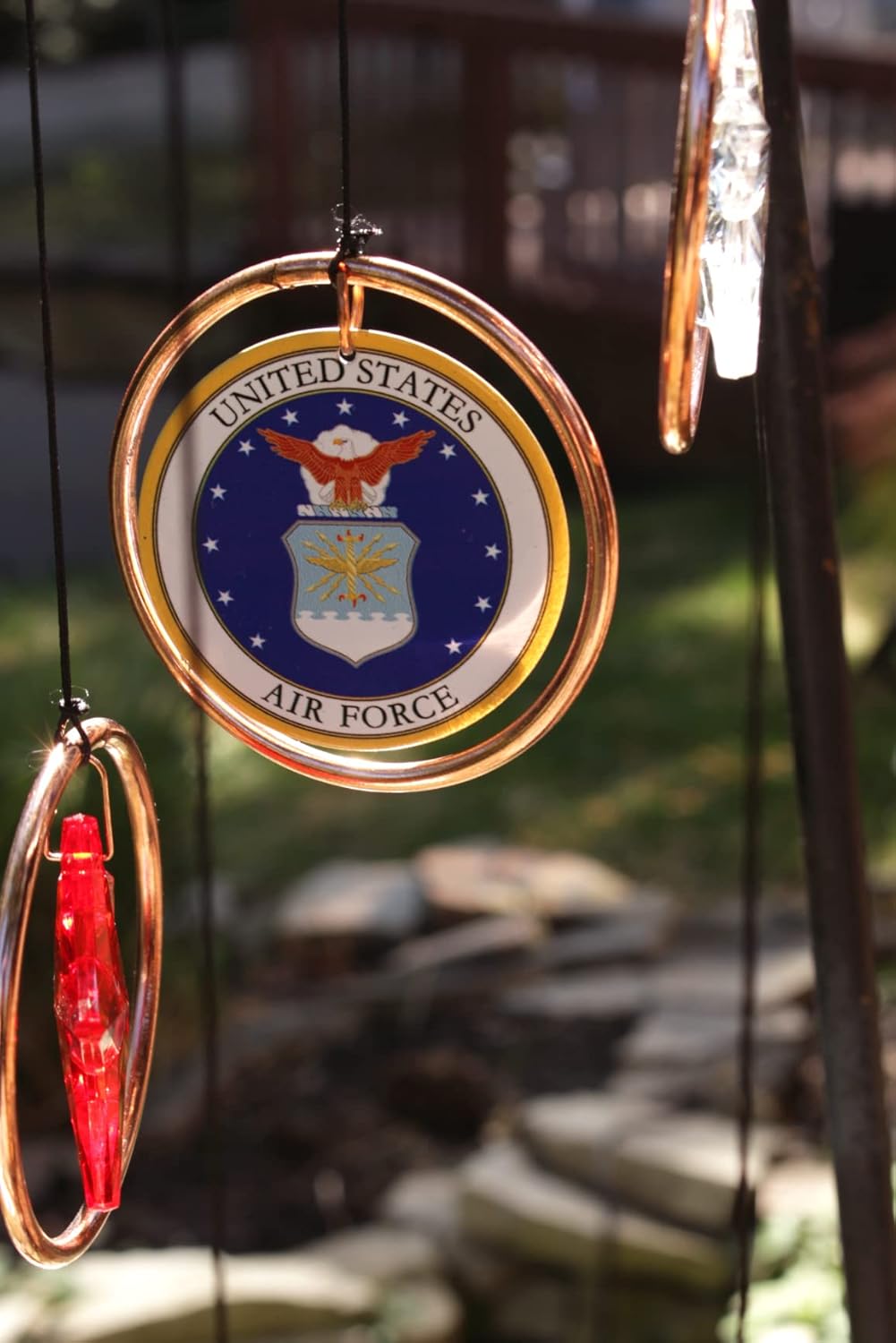 Red Carpet Studios 15182 Patriot Spiral Wind Chime, Air Force