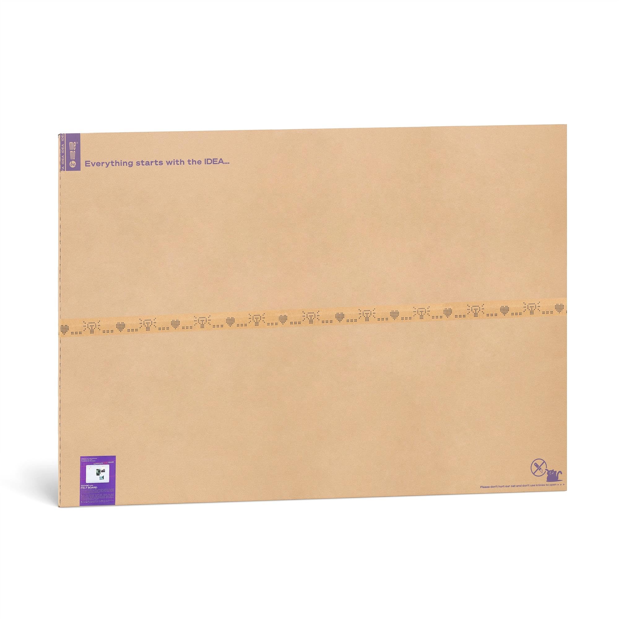 Memobe IDEA Edge Lavagna in feltro grigio – Lavagna da appendere – Lavagna per appartamento, cucina, ufficio, scuola – Planner da parete in alluminio nero – Lavagna organizzatore da parete – 120 x 90