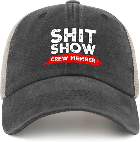 Miniatura 9 de Gorra de béisbol Shit Show Crew Member Gorra de béisbol para mujer Gorra de mezclilla gráfica ajustable
