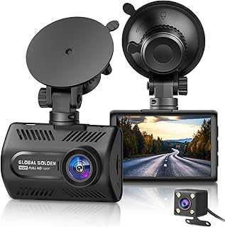 Dash Cam Front and Rear, FHD 1080P Car Dash Camera Dual Dashboard Camera for Cars with WDR Night Vision, G-sensor, Motion Detection, Loop Recording, Parking Monitor