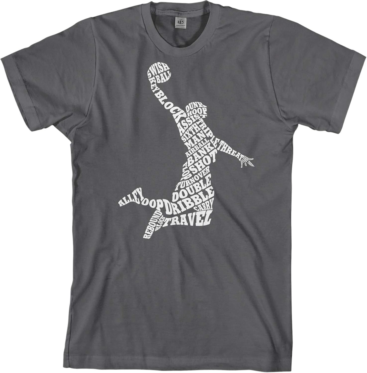 Threadrock Men's Basketball Player Typography T-Shirt