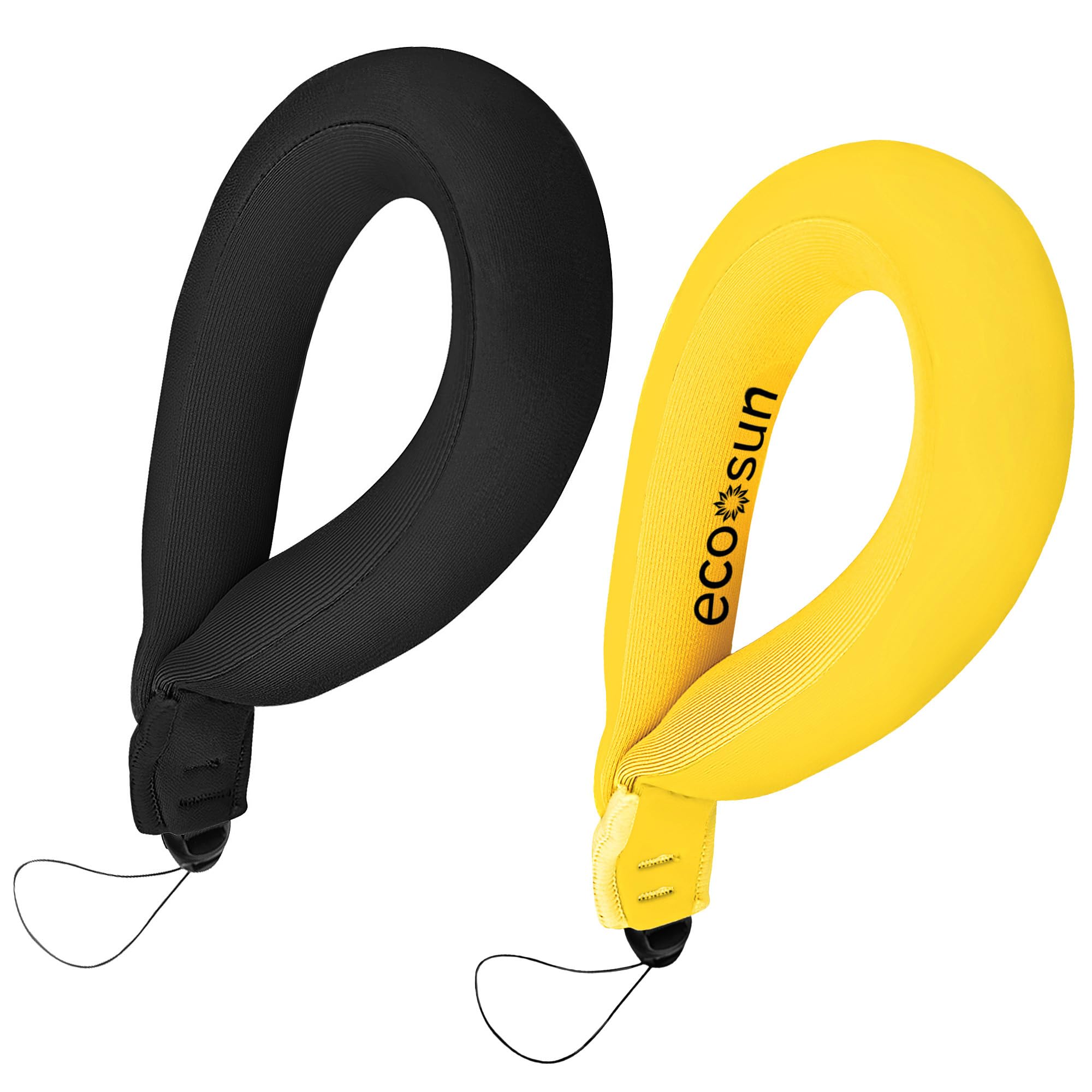 Eco Sun Floating Wrist Strap (2-pack) – Suitable For All Phones (incl. 17 Pro Max), GoPros, Cameras – Floats Up To 0.55 lbs (250g) (Black Yellow)