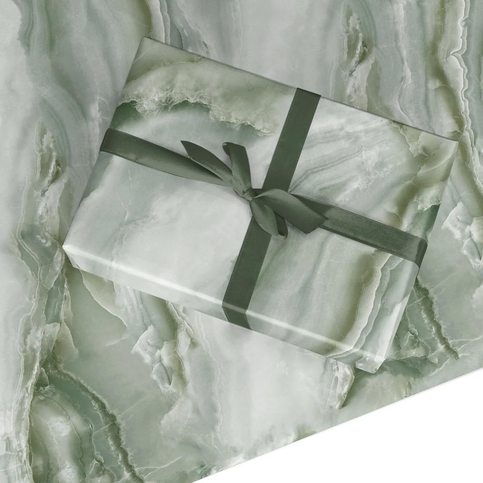 Pistachio Green Marble Wrapping Paper β Elegant Gift Wrap for Birthdays, Weddings, Anniversaries & Special Occasions β Eco Friendly β For Women - Large Roll (50cm x 3.6m)
