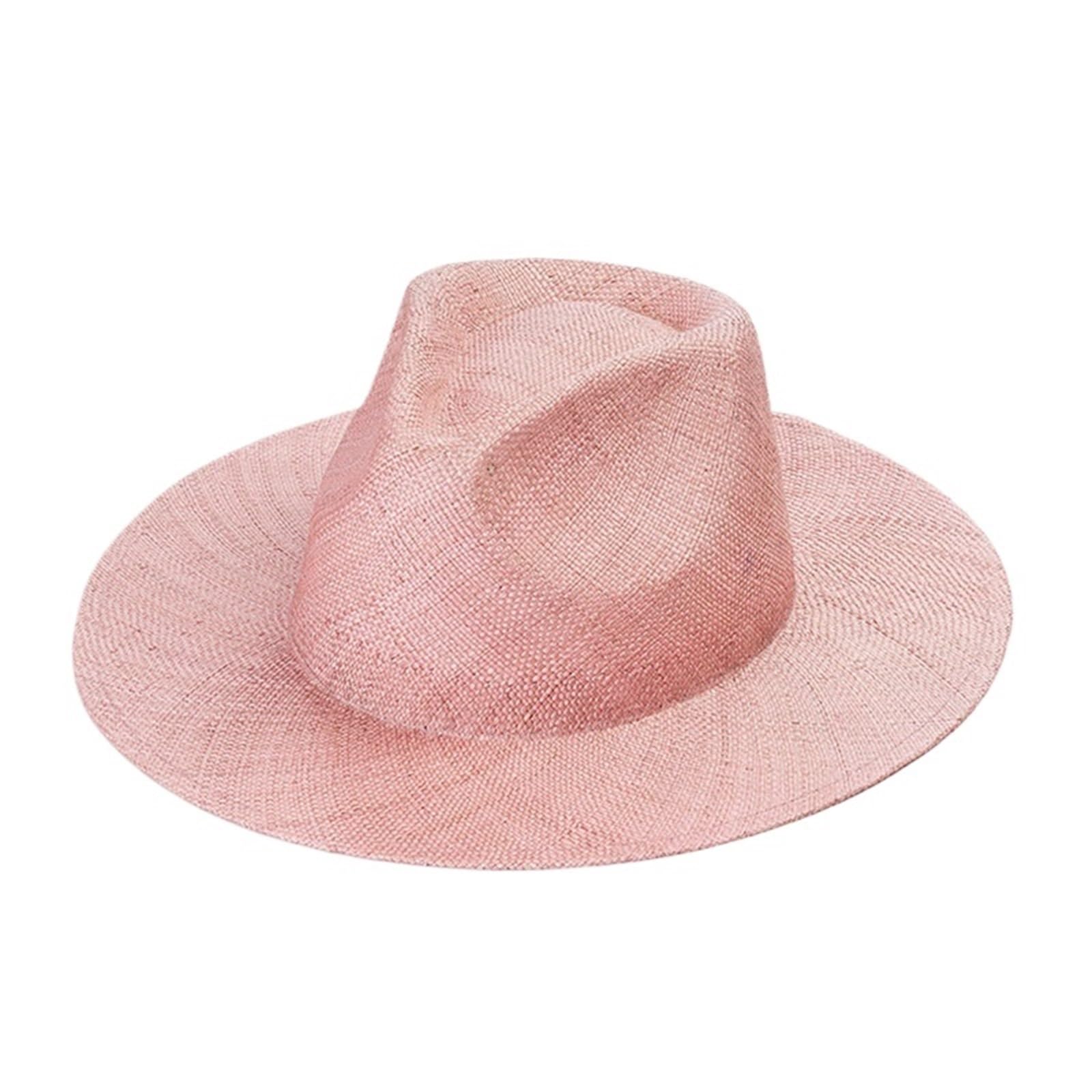 Sombrero de paja simple para primavera y verano, teñido liso, para viajes y playa, para mujer, natural, transpirable, de ala grande, sombreros de paja para el sol