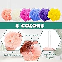 Vista 3 de 50 esponjas de baño para ducha, esponjas, esponjas, a granel, exfoliante, paquete de bolas de malla coloridas, limpieza de viaje, accesorios de baño