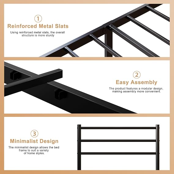 Yicensen Single Bed Frame with Headboard and Footboard