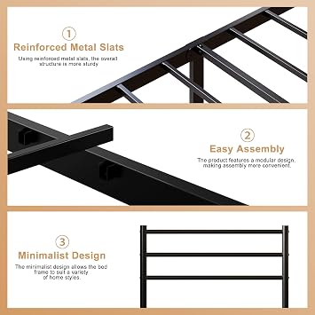 Yicensen Single Bed Frame with Headboard and Footboard