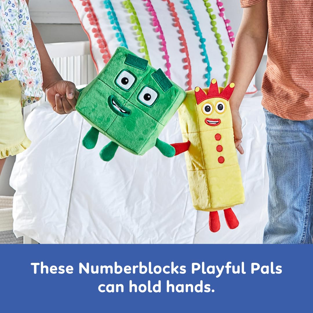 Learning Resources Numberblocks Trzy i Cztery, Pluszowe zabawki-przytulanki Numberblocks Trzy i Cztery, Pluszaki Numberblocks dla dziewczynek i chłopców